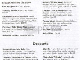 Ruby Tuesday menu