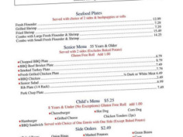 Cook's Barbecue menu