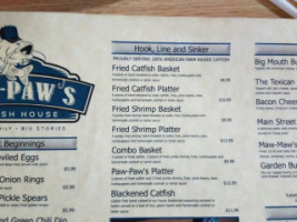 Paw Paws Catfish House menu