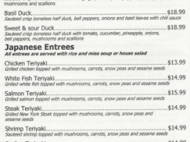 Sake Thai And Sushi menu