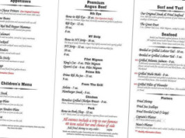 Heath's Steakhouse menu