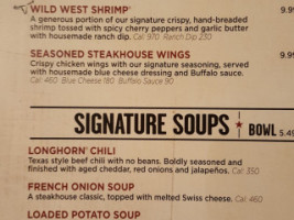 Longhorn Steakhouse menu