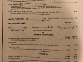 Mamma's Pizza menu