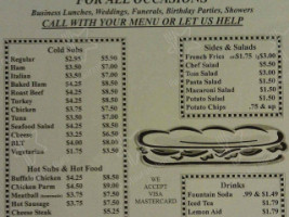 Sub City menu