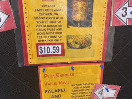 Pita Express menu