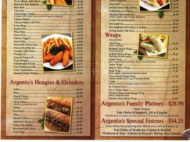 Argento's Pizza menu