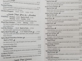 Boone Thai menu