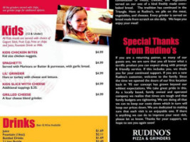 Rudino's Pizza Grinders Southern Pines menu