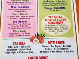 Coconut Jack's menu