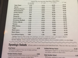 Spanky's menu