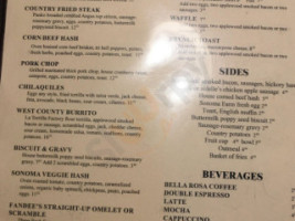 Fandee's menu