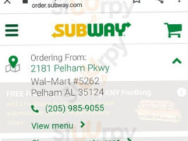 Subway menu