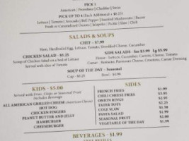 The Village Cafe menu