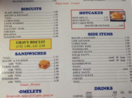 Betty's Kitchen menu