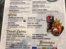 Taza Grill menu