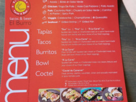 El Burro Tacos Beer menu