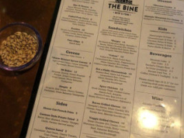 The Bine Beer Food menu