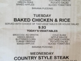 Yadkin Plaza menu