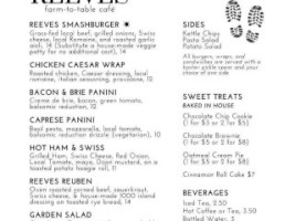 Reeves Theater Cafe menu