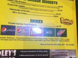 Bubba's Good Eats menu