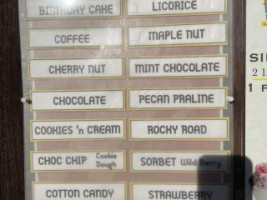 Medora Fudge Ice Cream Depot menu