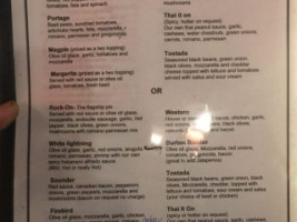 The Rock Island Pizza menu