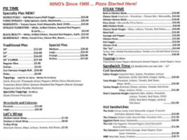 Nino's Pizza menu