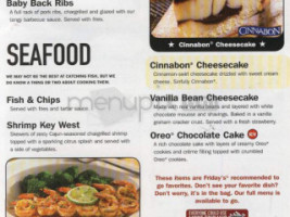 Tgi Fridays menu