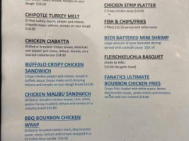 Fanatics Sports menu