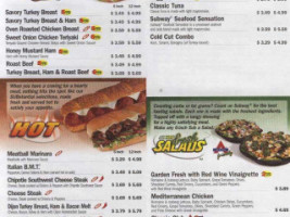 Subway menu