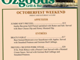 Ozgoods Neighborhood Grill menu