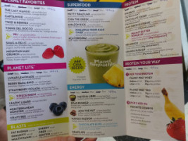 Planet Smoothie menu