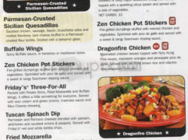 Tgi Fridays menu