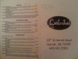 Calico Joe's menu