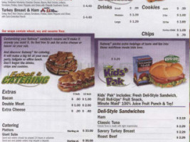 Subway menu