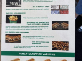 Runza menu