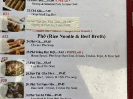 Pho Hang menu