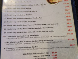 Pho Number One menu