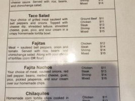 Las Palmitas menu