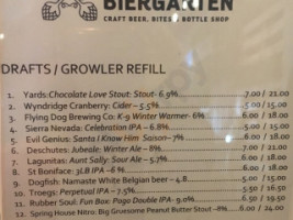 Hershey Biergarten menu