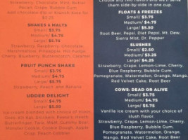 Udder Delights menu