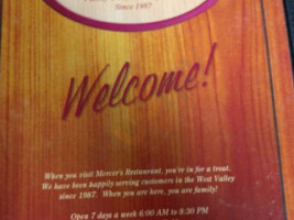 Mercer's Restaurants Incorporated menu