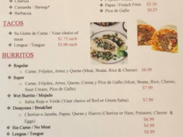 Taqueria Carniceria La Reina menu