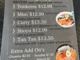 Ramen Sho menu