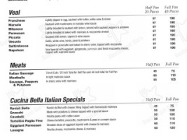 Cucina Bella menu