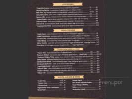 Zayka Indian Cuisine menu