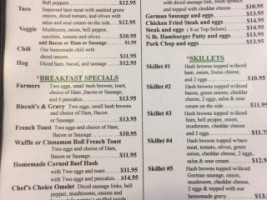 Wisecracks Cafe menu