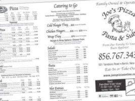 Joe's Original Pizza menu