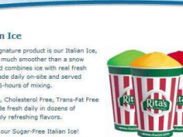 Rita's Water Ice menu