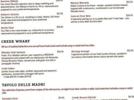 Ryan's Creek House menu